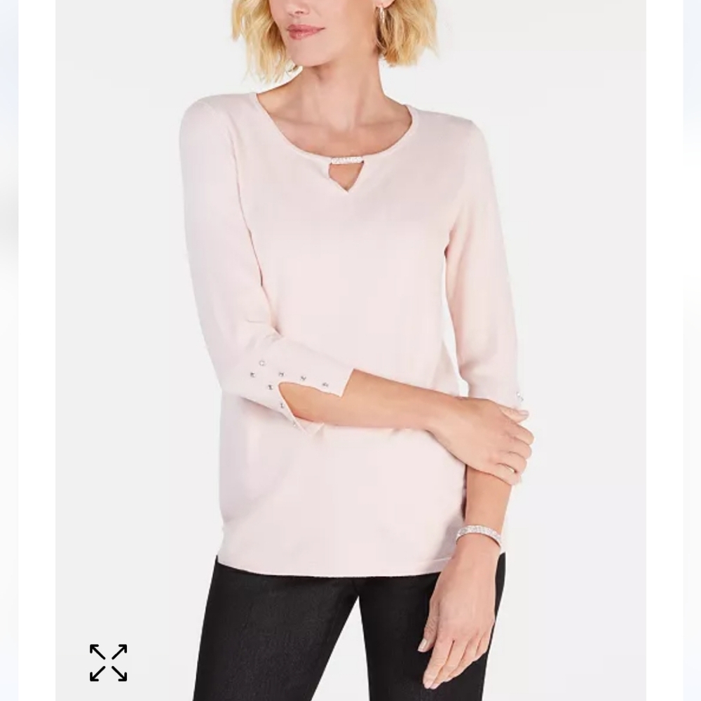 Beated keyhole top sweater size xs
